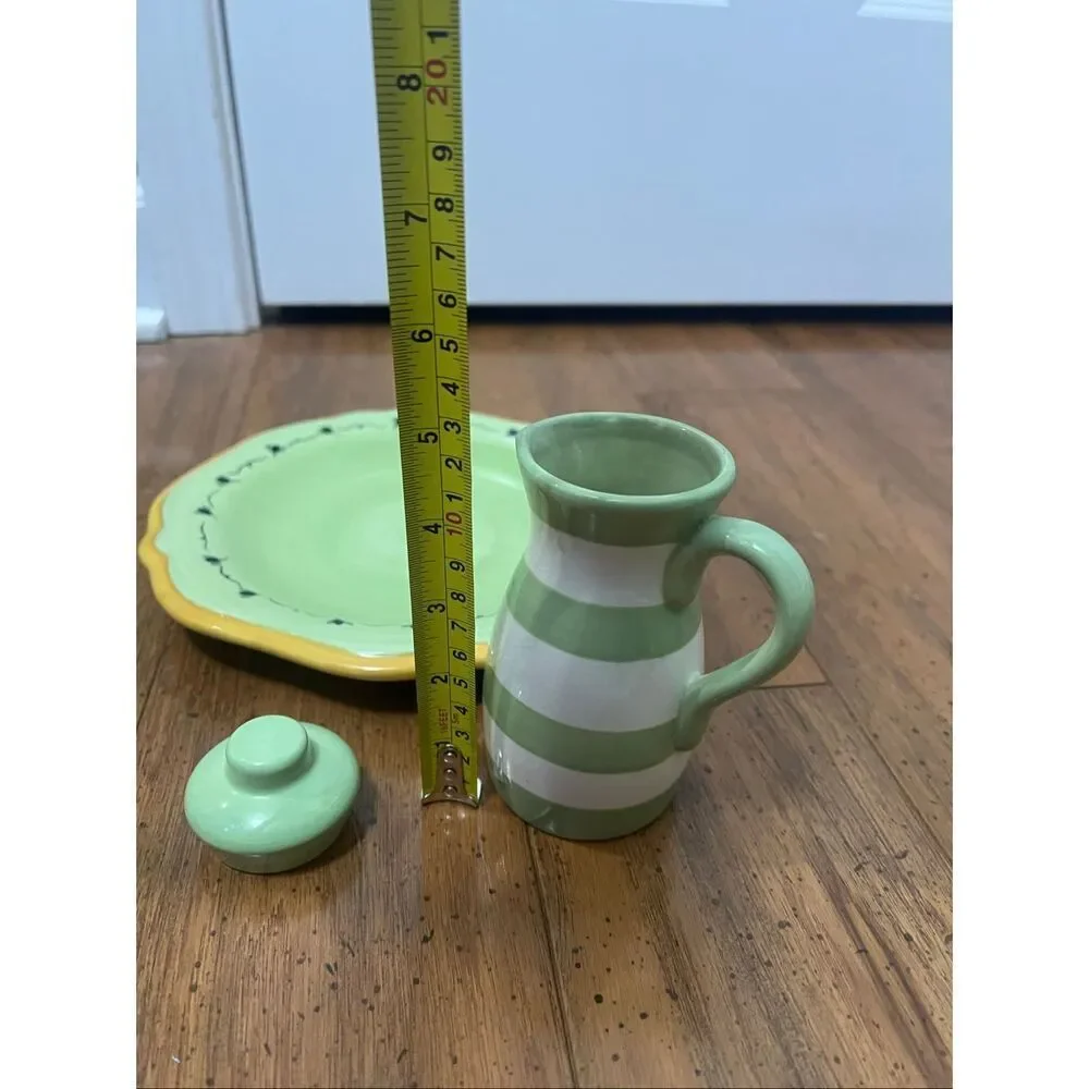 Pfaltzgraff Pistoulet oil cruet and matching plate/saucer